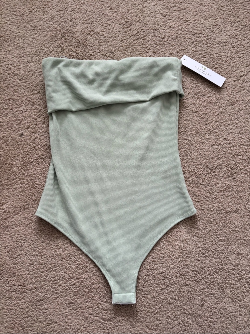 NWT Live in The Moment Strapless Ribbed Bodysuit